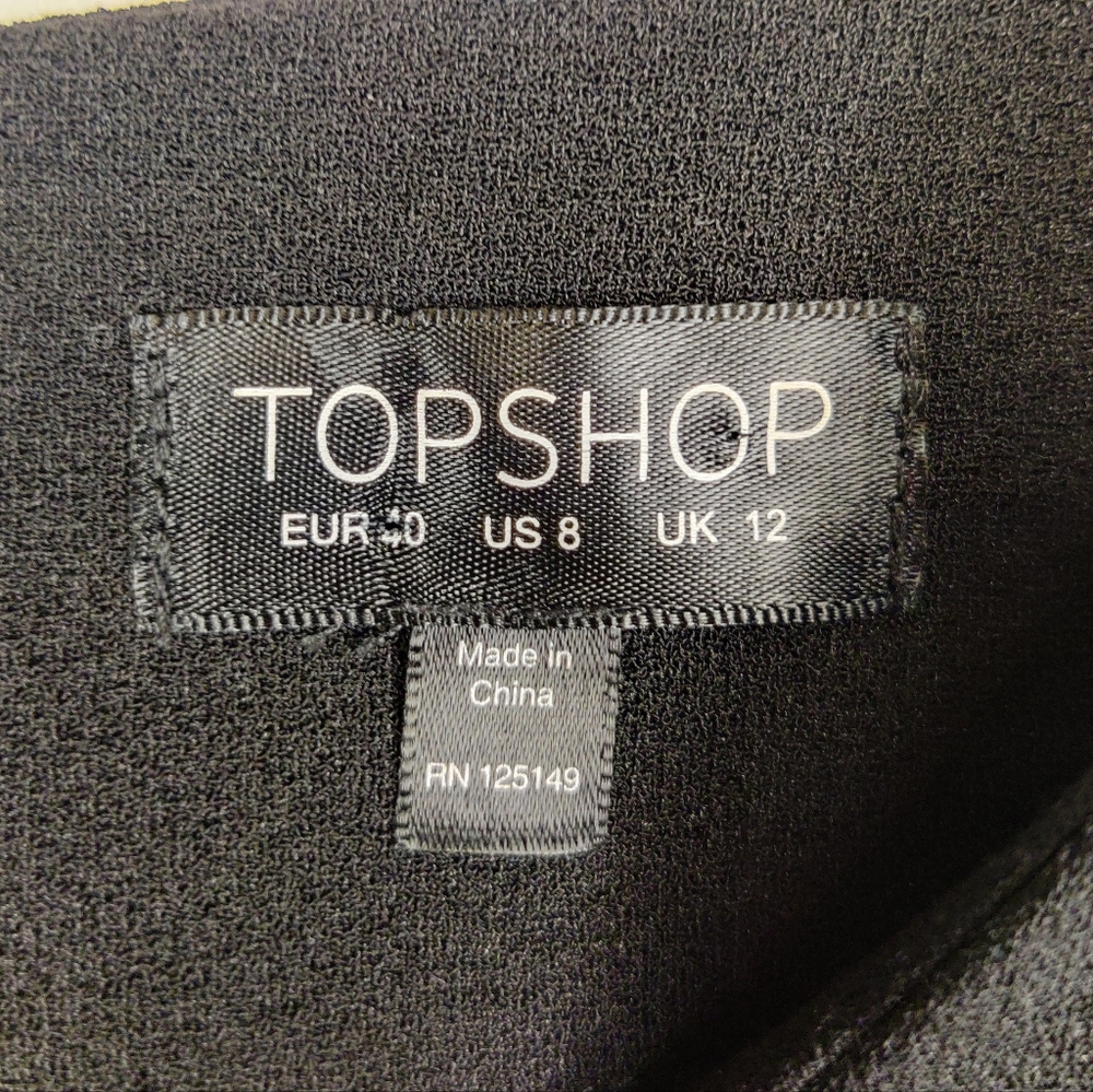 Topshop black long sleeve dress Women's size 8 - Picture 3 of 3